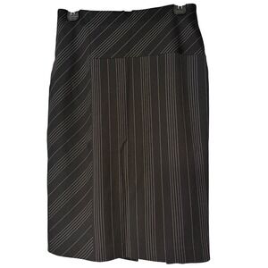 S Pearl Black Pinstripe Pencil Skirt Zipper Knee Length Womens Size 6